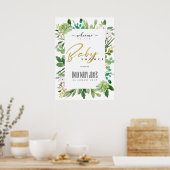 VETPLANTEN WATERVERF BABYSHOWER WELKOM POSTER (Keuken)