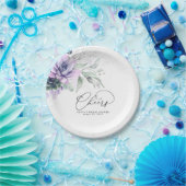 Vetplanten Zilver Groen Elegant Modern Proost Papieren Bordje (Feest)