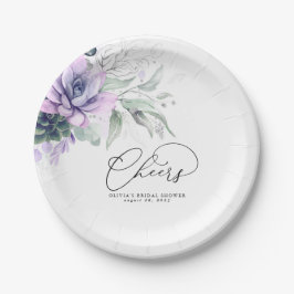 Vetplanten Zilver Groen Elegant Modern Proost Papieren Bordje