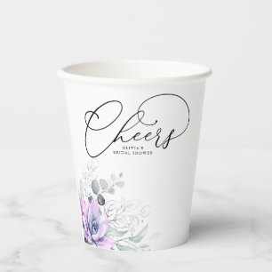 Vetplanten Zilver Groenery Bladeren Elegant Modern Papieren Bekers