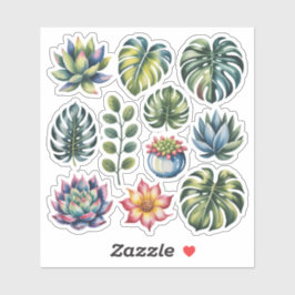 Vetplantentuin Aquarel Sticker