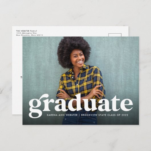 Vetretro horizontale de uitnodiging van het afstud (Voorkant / Achterkant)