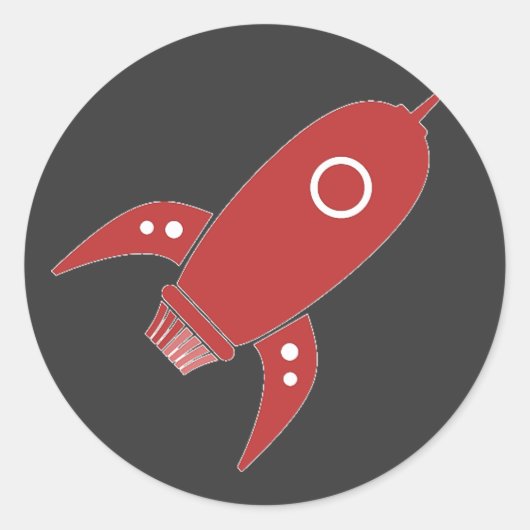 Vetretro Rocket Shiket Red Ronde Sticker (Voorkant)