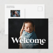 Vetretro welkome geboorteaankondiging briefkaart (Voorkant / Achterkant)