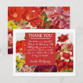 Vetrijke rode bloemen Bedankt Card Briefkaart (Voorkant / Achterkant)