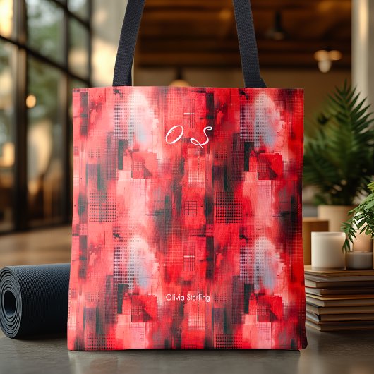 Vetrode Abstracte gepersonaliseerde Canvas tas