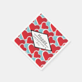 Vetrood hart herhalend patroongeluid servet (Hoek)