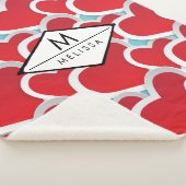 Vetrood hart herhalend patroongeluid sherpa deken (3/4)