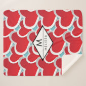 Vetrood hart herhalend patroongeluid sherpa deken (Voorkant (horizontaal))