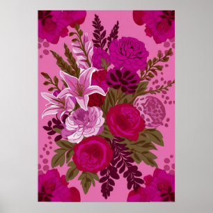 Vetroze bloemenboeket Ar Poster