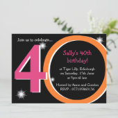 Vetroze en Oranje partij 40e verjaardag Kaart (Staand voorkant)