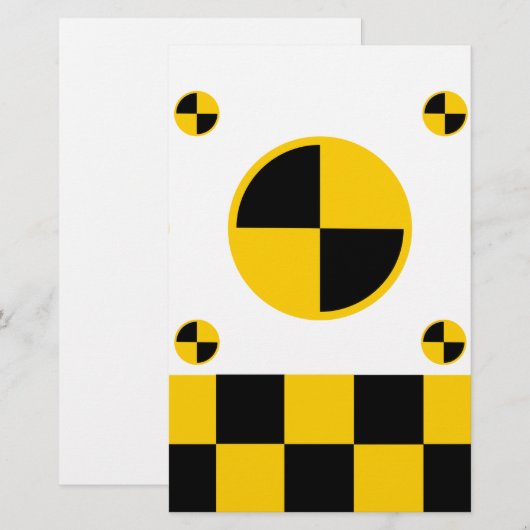 Vetstijl voor crashtestmarkers briefpapier (Voorkant / Achterkant)