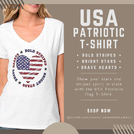 Vetstriped T-shirt met heldere sterren en dappere