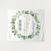 VETSUCCULENTE BLAAD WATERVERF VERJAARDAGSWELKOM WANDKLEED (Voorkant (horizontaal))