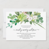 VETSUCCULENTE LOOFKRANS WATERCOLOR BABYSHOWER KAART (Voorkant)