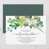 VETSUCCULENTE LOOFKRANS WATERCOLOR BABYSHOWER KAART (Voorkant / Achterkant)