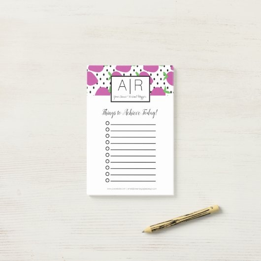 Vette Abstracte aardbeien Post-it® Notes (Op bureau)