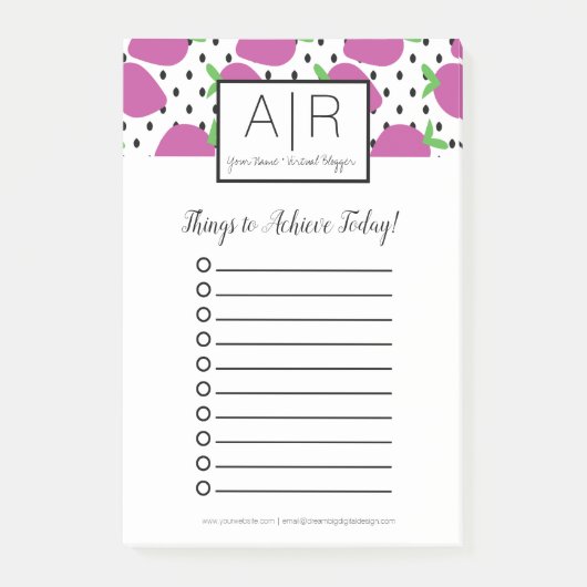 Vette Abstracte aardbeien Post-it® Notes (Voorkant)