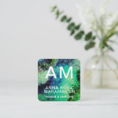*~* Vette Abstracte Artsy GLITTER LOGO FOTO QR Vierkante Visitekaartje (Staand voorkant)