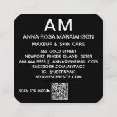 *~* Vette Abstracte Artsy GLITTER LOGO FOTO QR Vierkante Visitekaartje (Achterkant)