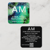 *~* Vette Abstracte Artsy GLITTER LOGO FOTO QR Vierkante Visitekaartje (Voorkant / Achterkant)