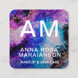 *~* Vette Abstracte Artsy GLITTER QR LOGO FOTO Vierkante Visitekaartje