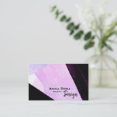 *~* Vette Abstracte geometrische zwarte blauwe roz Visitekaartje (Staand voorkant)