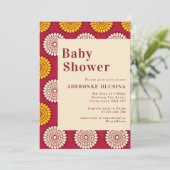 Vette Afrikaanse was Afdrukken Rood en Geel Baby s Kaart (Staand voorkant)