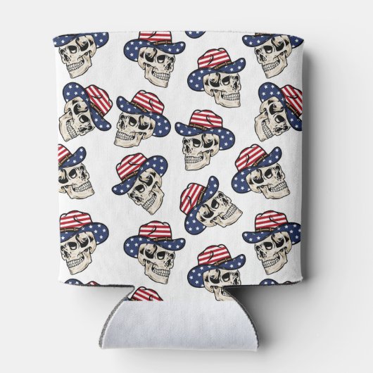 Vette Amerikaanse Cowboy Skull Blikjeskoeler (Achterkant)