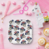 Vette Amerikaanse Cowboy Skull Papieren Bordje (Feest)