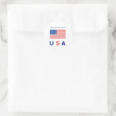 Vette Amerikaanse vlag Ronde Sticker (Tas)