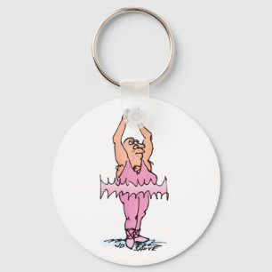 Vette Balletdanser in Roze Tutu Sleutelhanger