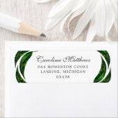 Vette bladeren Adresetiketten | Donkergroen Etiket (Insitu)