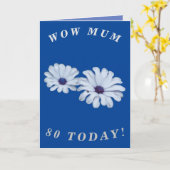 Vette Bloemen 80ste Verjaardag Kaart voor Mama (Gele Bloem)