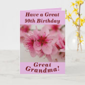 Vette Bloemen 90ste Verjaardag Kaart voor Oma (Gele Bloem)