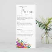 Vette Bloemen Elegante Botanische Roze Huwelijk Zo Menu (Staand voorkant)