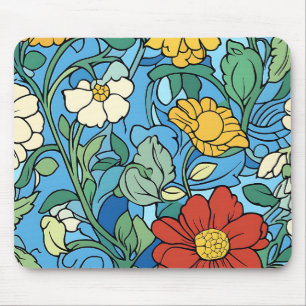 Vette bloemen en blauwe lucht muismat