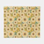 Vette Bloemen Geel Zonnige Zonnebloem Tuin Fleece Deken (Voorkant (Horizontaal))