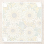 Vette Bloemen Geel Zonnige Zonnebloem Tuin Glazen Onderzetter (Achterkant)