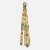 Vette Bloemen Geel Zonnige Zonnebloem Tuin Stropdas (Achterkant)