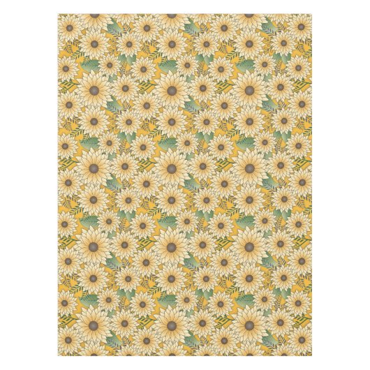 Vette Bloemen Geel Zonnige Zonnebloem Tuin Tafelkleed (Voorkant)