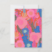 Vette Bloemen Levendig Rood Elegante Boheemse Huwe RSVP Kaartje (Achterkant)