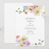 Vette Bloemen Liefde In Bloei Huwelijksuitnodiging Kaart (Voorkant / Achterkant)