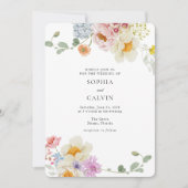 Vette Bloemen Liefde In Bloei Huwelijksuitnodiging Kaart (Voorkant)