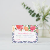 Vette bloemen met Citrus luier Raffle Informatiekaartje (Staand voorkant)