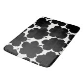 Vette Bloemen Monochrome Zwart & Wit Badmat (Gekanteld)