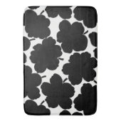 Vette Bloemen Monochrome Zwart & Wit Badmat (Voorkant Verticaal)