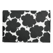 Vette Bloemen Monochrome Zwart & Wit Kussensloop (Achterkant)