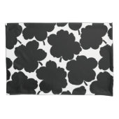 Vette Bloemen Monochrome Zwart & Wit Kussensloop (Voorkant)