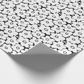 Vette bloemen - Wit op zwart Cadeaupapier (Hoek)